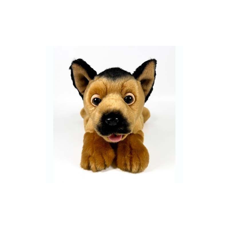Peluche Pastor Alemán Tumbado 25cm.