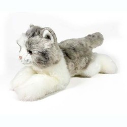 Peluche Gato Gris Tumbado 25cm.