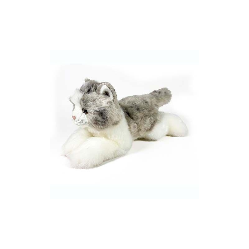 Peluche Gato Gris Tumbado 25cm.