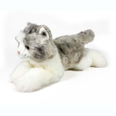 Peluche Gato Gris Tumbado 25cm.