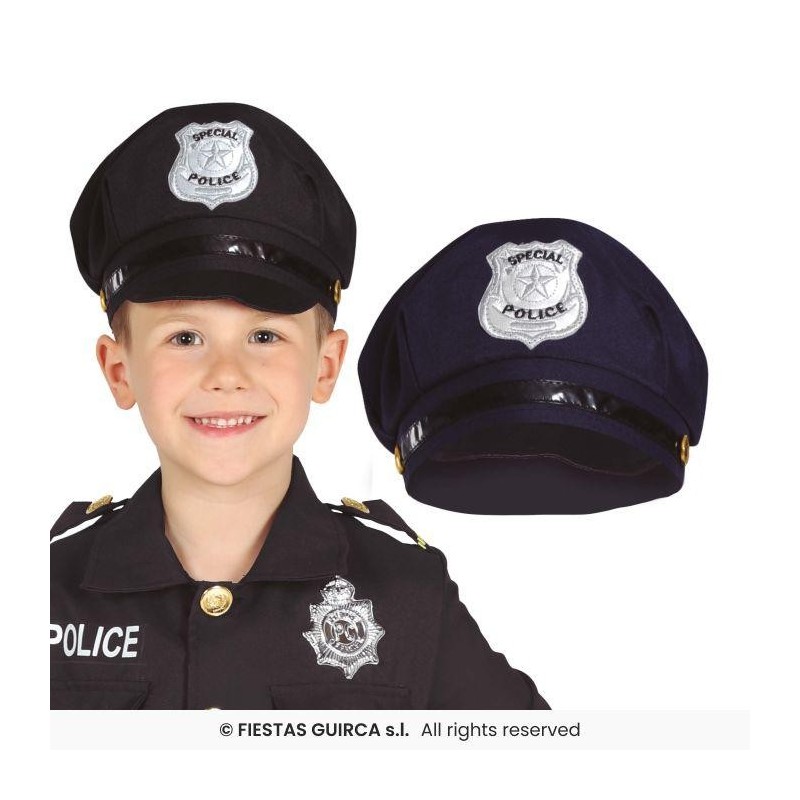 Gorra policia negra infantil