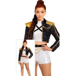 Disfraz Pop-Star Silver Golden M