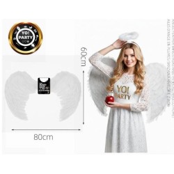 80 * 60 cm alas angel pluma blanco