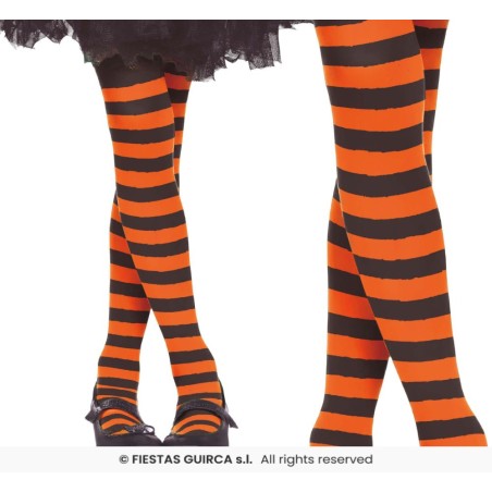 Pantys naranja rayas 7-10 años