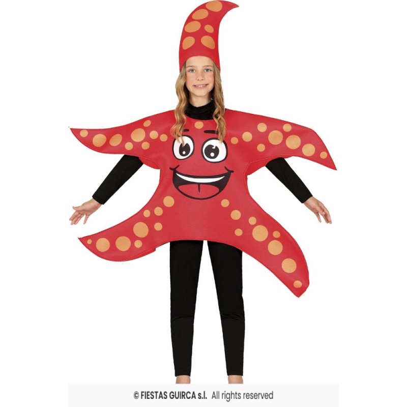 Disfraz estrella de mar roja 7-9 años