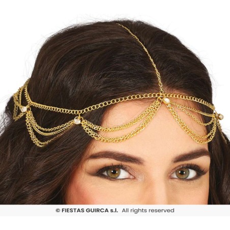 Diadema cadena oro metalica
