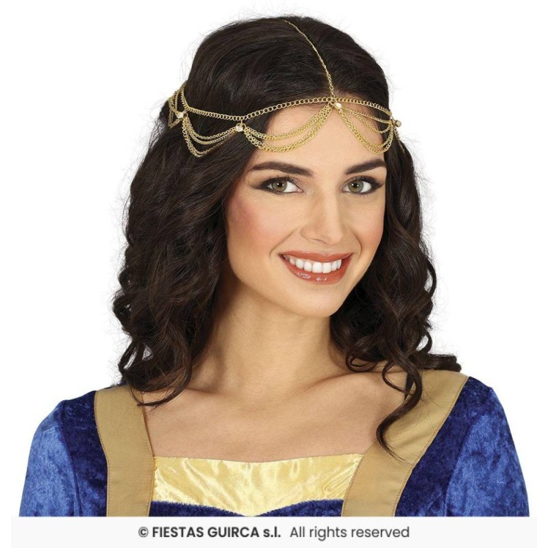 Diadema cadena oro metalica
