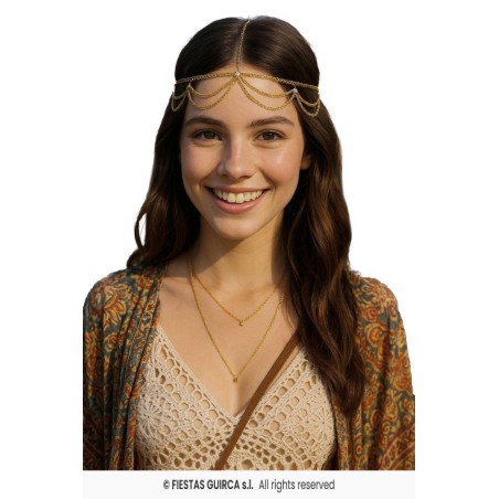 Diadema cadena oro metalica