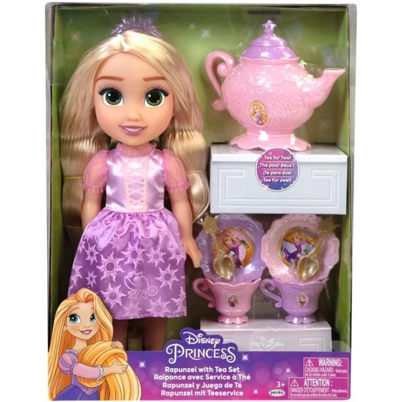 Pack Muñeca Rapunzel 38cm y Juego de Té,