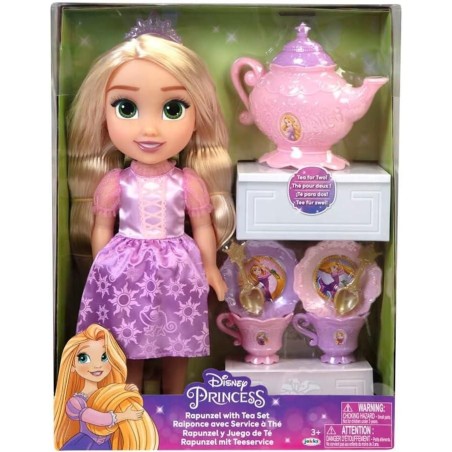 Pack Muñeca Rapunzel 38cm y Juego de Té,