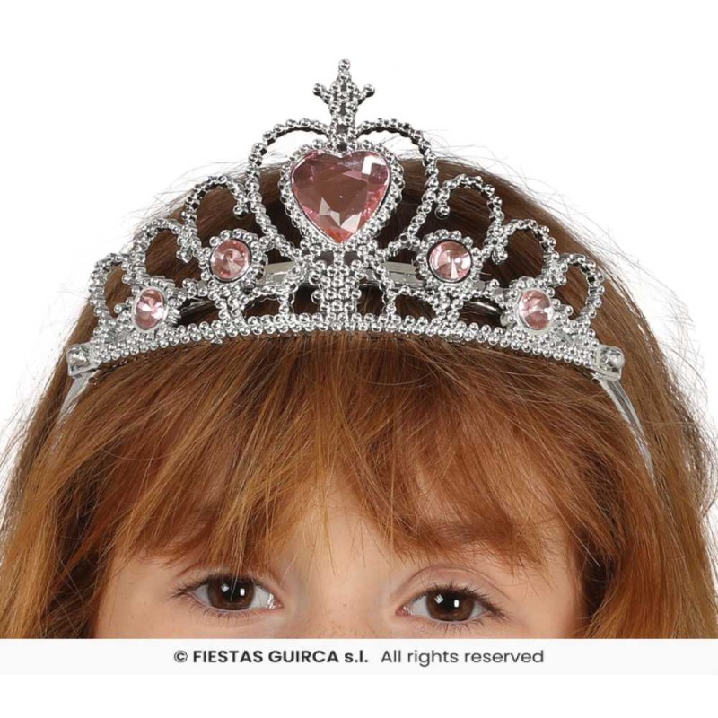 Diadema Princesa Plata rosa