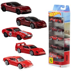 Hot Wheels Pack 5 Vehículos Ferrari