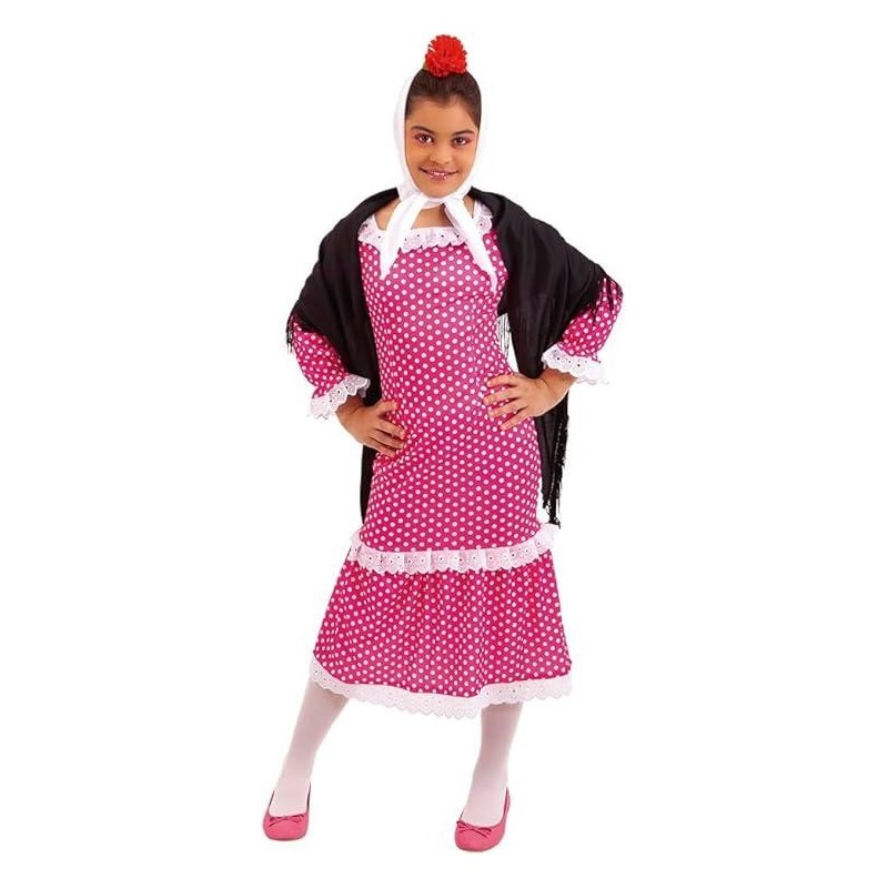 Disfraz chulapa madrileña 3-4 años rosa