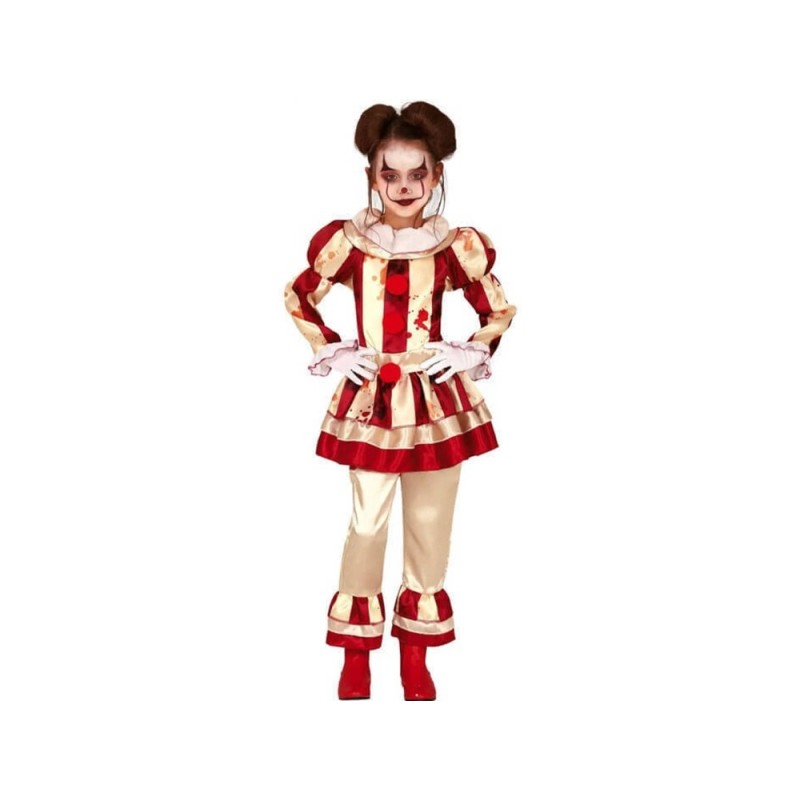 Disfraz Payasa Asesina Rayas 7-9 años