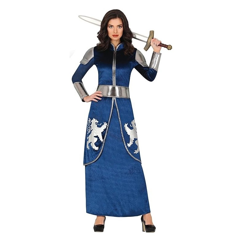 DISFRAZ MUJER GUERRERA MEDIEVAL AZUL(L)