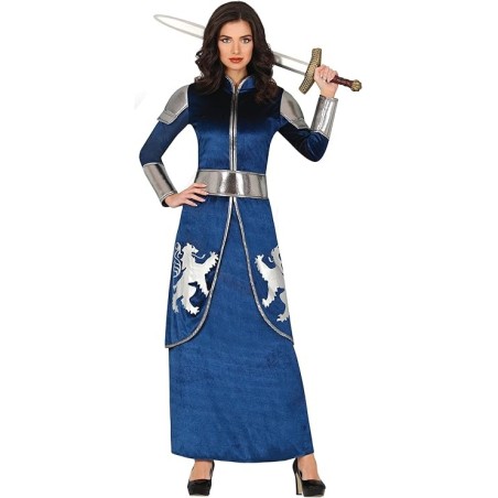 DISFRAZ MUJER GUERRERA MEDIEVAL AZUL(L)