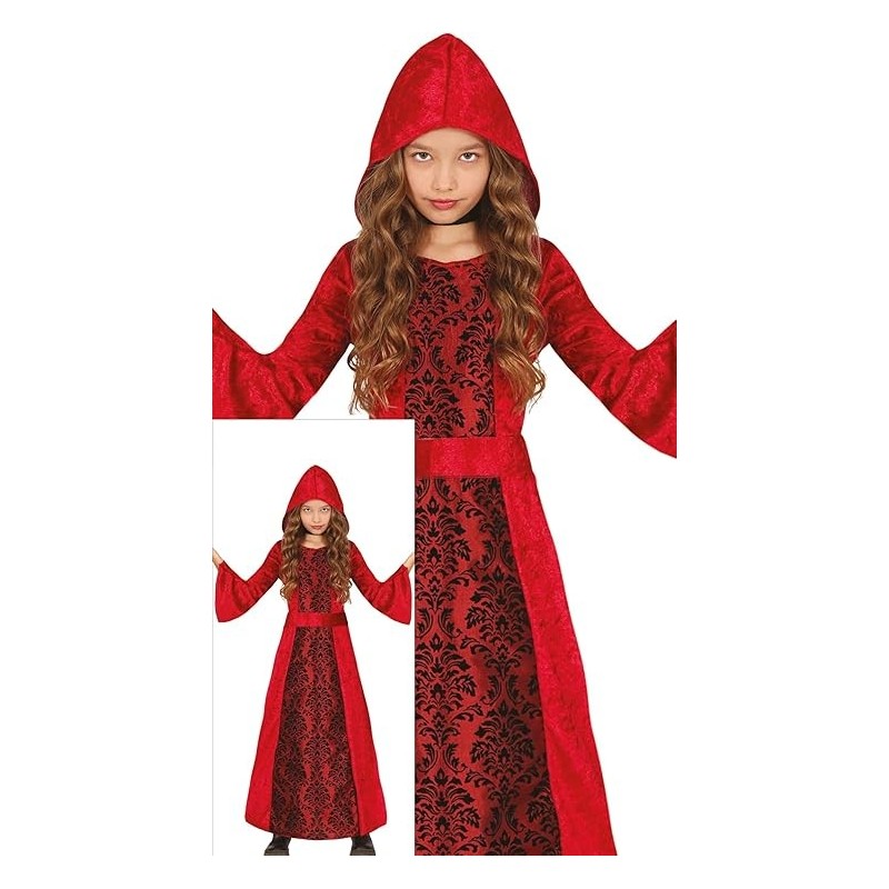 DISFRAZ BRUJA CON CAPUCHA ROJO 7-9 Años