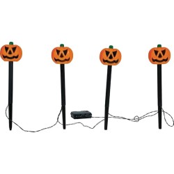 4 FAROLES CALABAZAS CON LUZ PARA