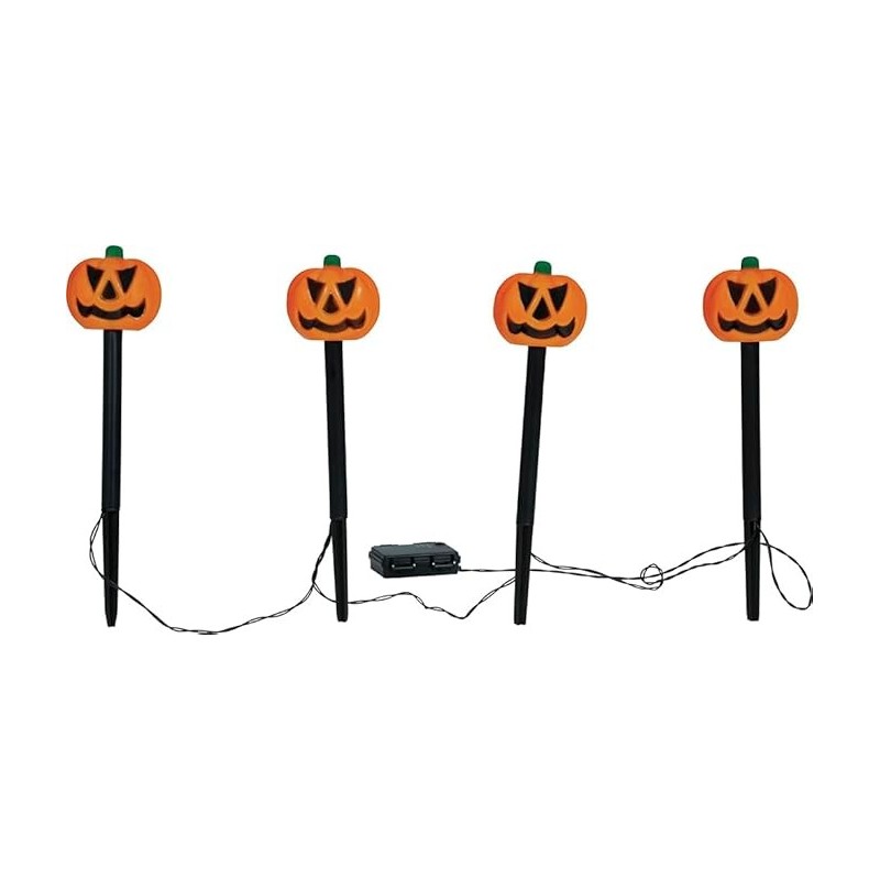 4 FAROLES CALABAZAS CON LUZ PARA