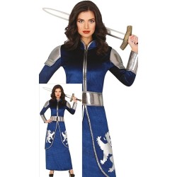 DISFRAZ MUJER GUERRERA MEDIEVAL AZUL(S)