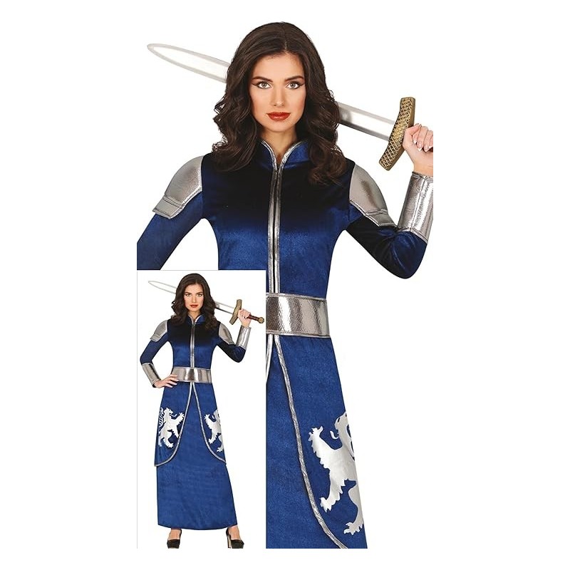 DISFRAZ MUJER GUERRERA MEDIEVAL AZUL(S)