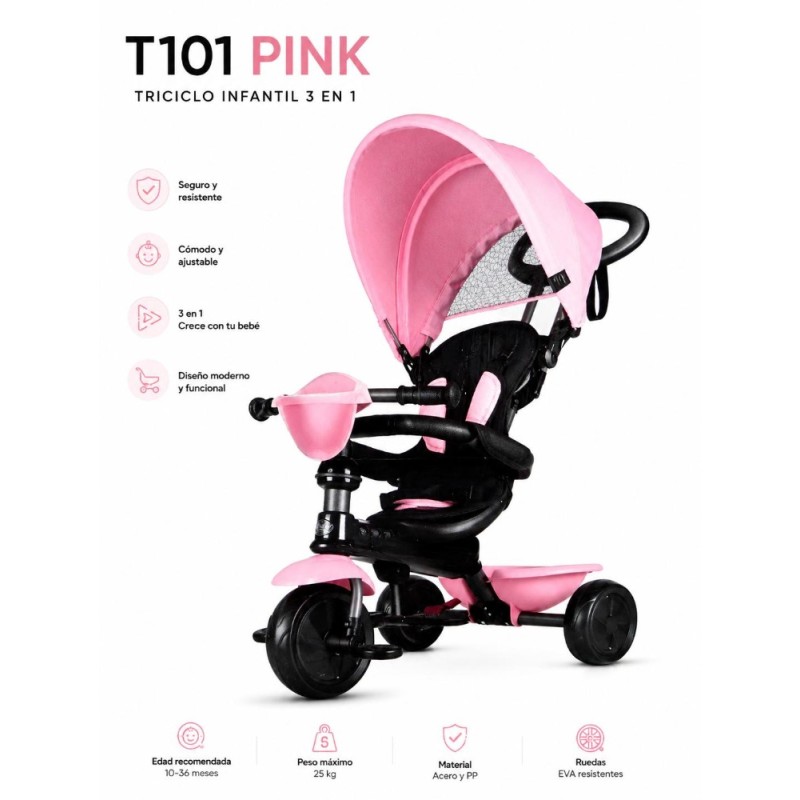Triciclo ranger qplay Rosa