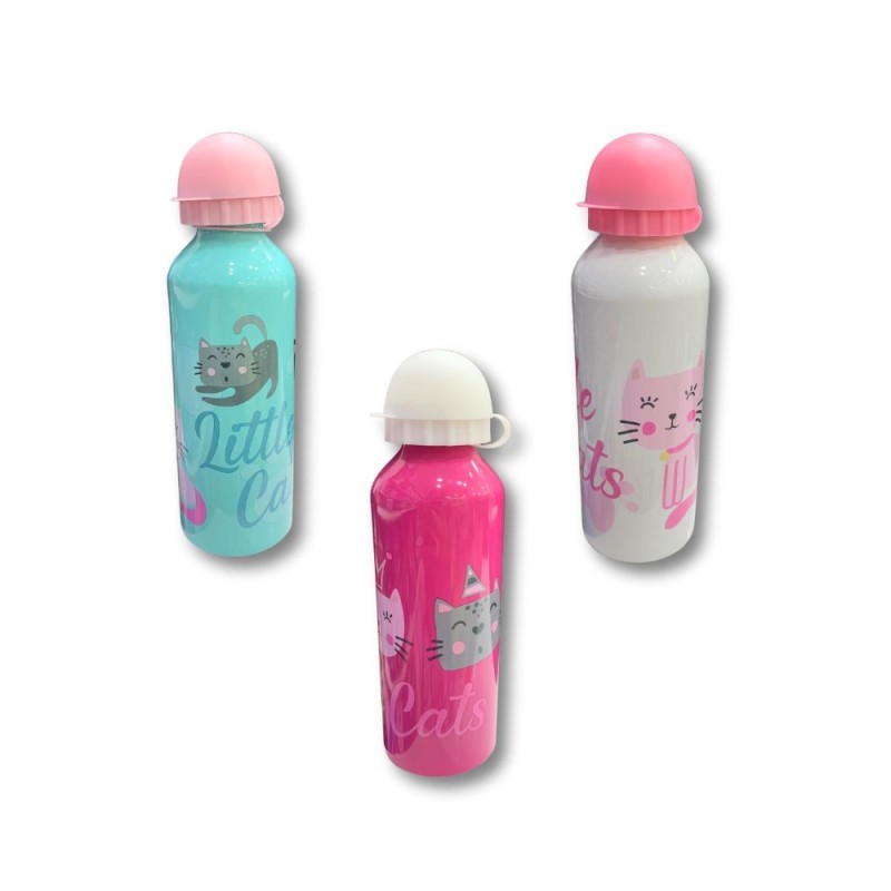botella aluminio 500ml Little Cats