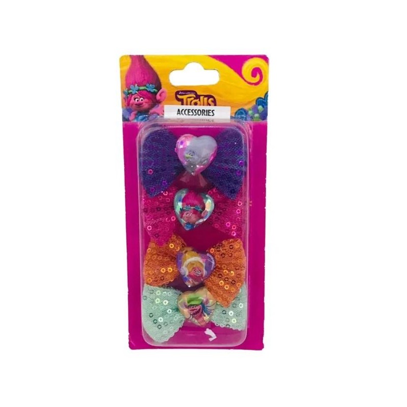 Set 4 gomas con lazo Trolls