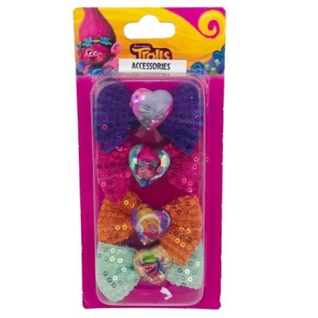 Set 4 gomas con lazo Trolls