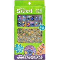 Uñas postizas con pegatinas Stitch