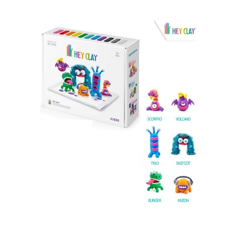 Serie aliens caja 18 botes Hey Clay