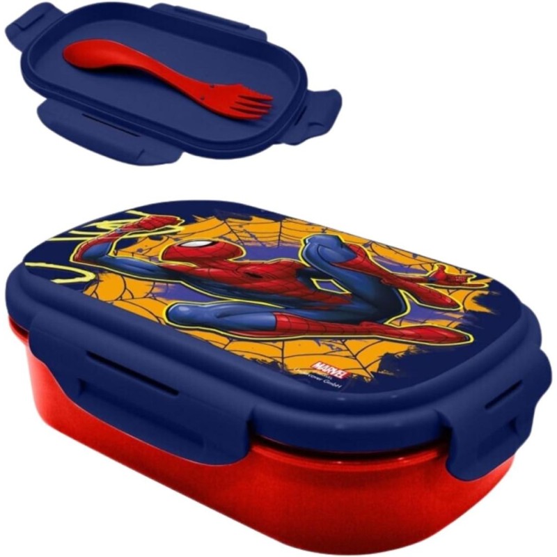 spiderman sandwichera con cubierto