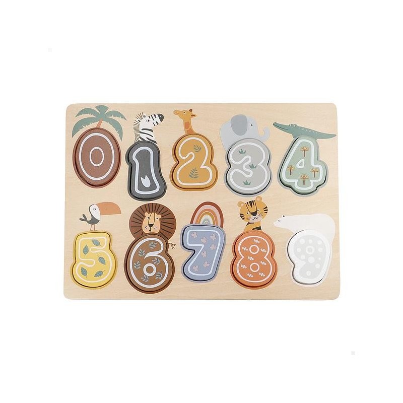 Woomax-Puzzle Numeros Madera - 24m