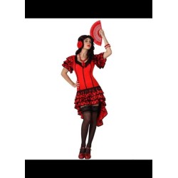 Disfraz Sevillana Roja Lunar NegrO XS-S