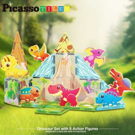 Picasso Tiles Bloques Magneticos Dinosau