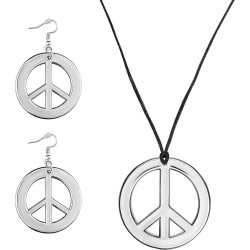 conjunto hippie collar y pendients plata