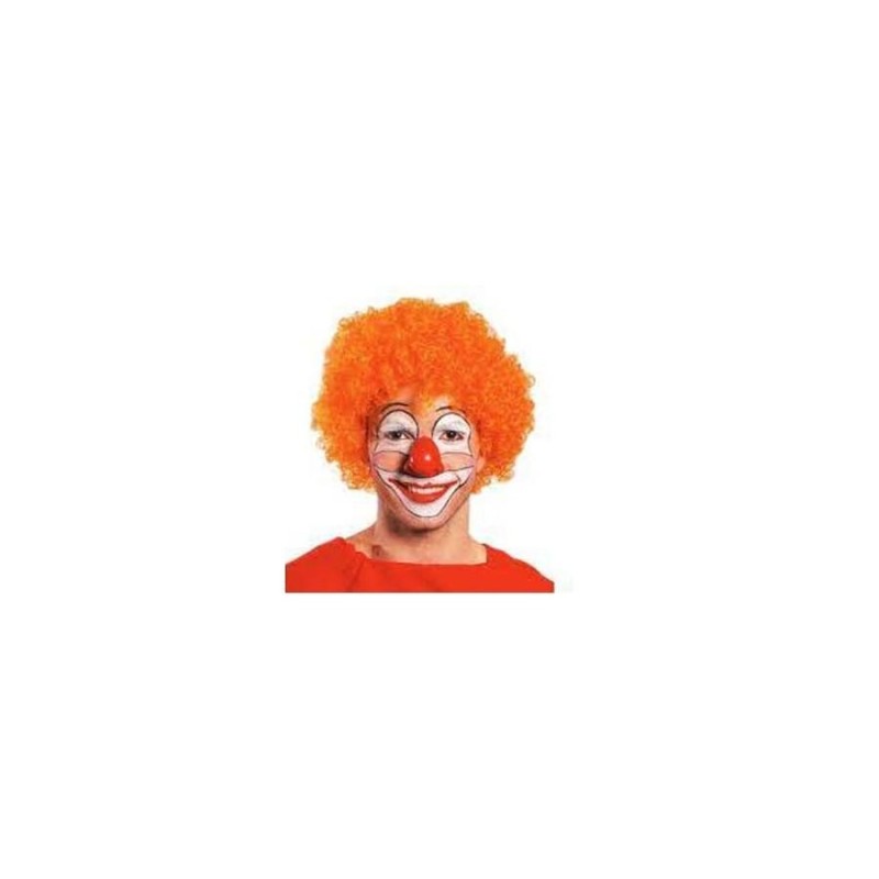 peluca payaso rizos naranja