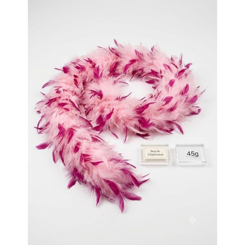 Boa Bicolor Rosa Morado Plumas 45g