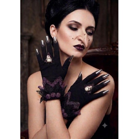 Guantes Cortos Negros Bruja Surtido 
