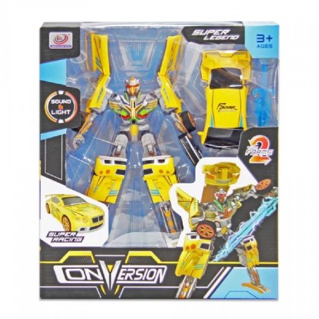 ROBOT TRANSFORMER CON LUZ Y SONIDO