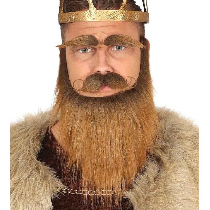 BARBA BIGOTE Y CEJAS CASTAÑAS