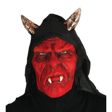MEDIA CARETA DEMONIO LATEX CON CAPUCHA