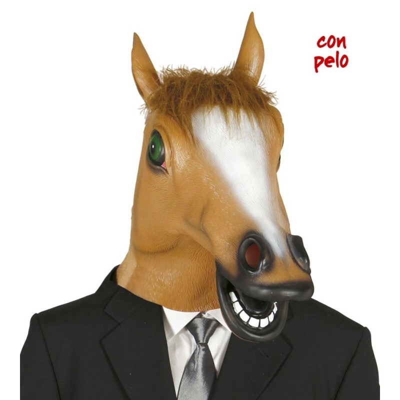 Careta mascara caballo con pelo vinilo