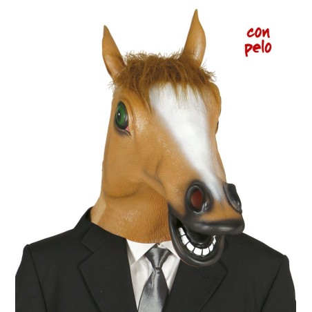 Careta mascara caballo con pelo vinilo