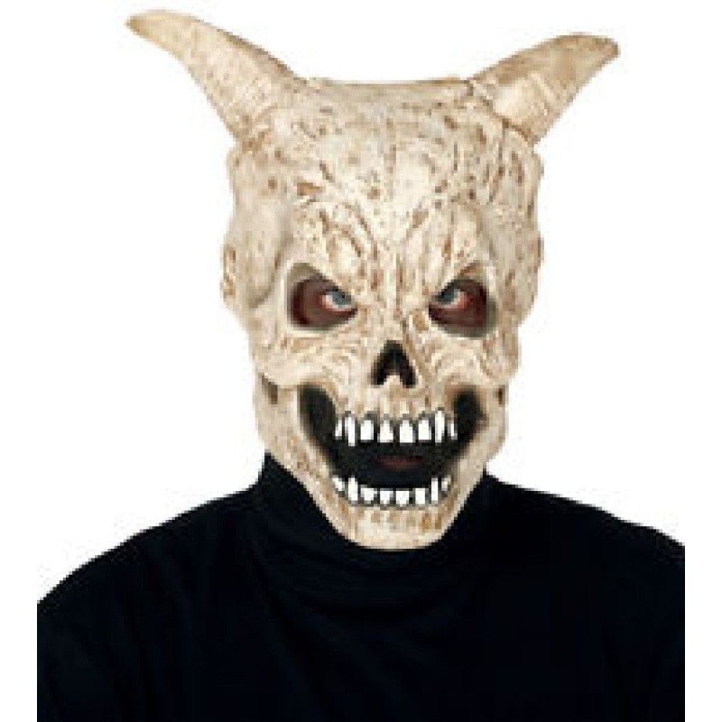 MASCARA CALAVERA CON CUERNOS LATEX