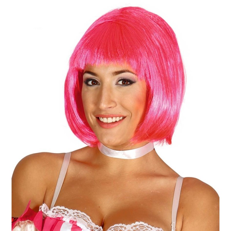 PELUCA ROSA CORTA