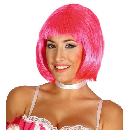 PELUCA ROSA CORTA