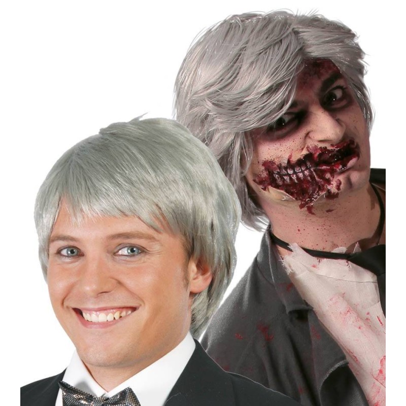 PELUCA HOMBRE GRIS EN CAJA