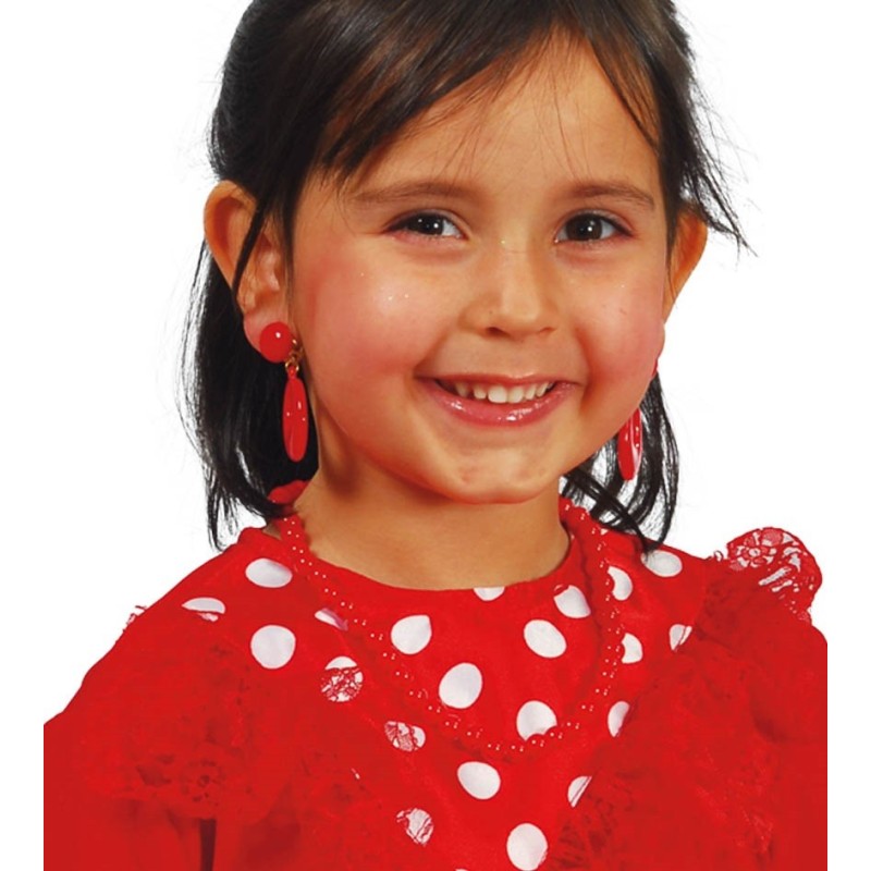 COLLAR PERLAS ROJAS INFANTILES