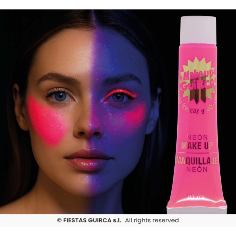 MAQUILLAJE EN TUBO DE CREMA ROSA NEON - 